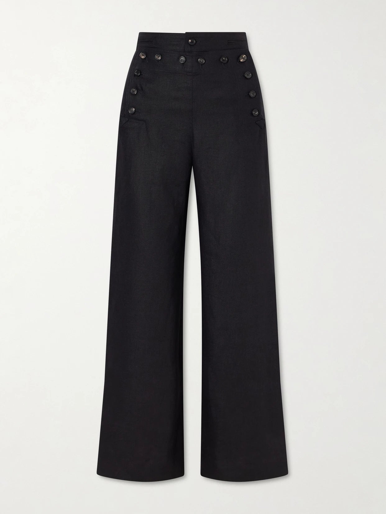 Sailor Cropped Linen High-rise Wide-leg Pants