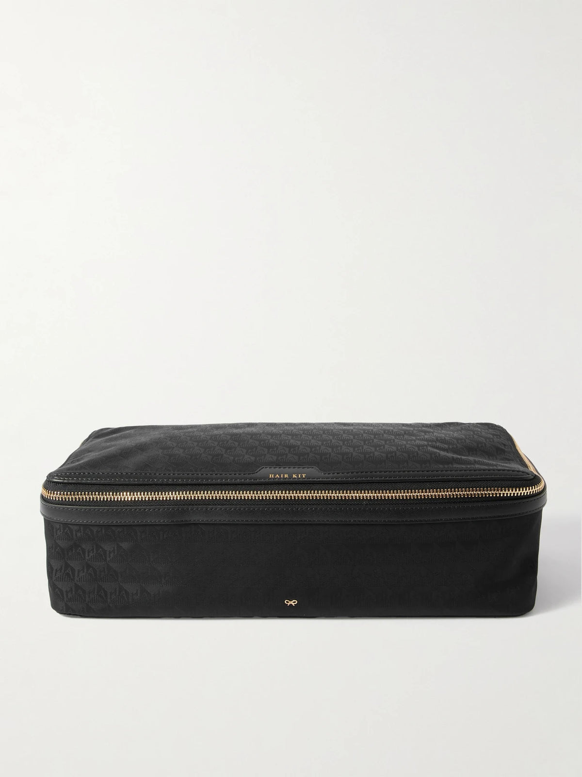 Hair Kit Leather-trimmed Nylon-jacquard Cosmetic Case