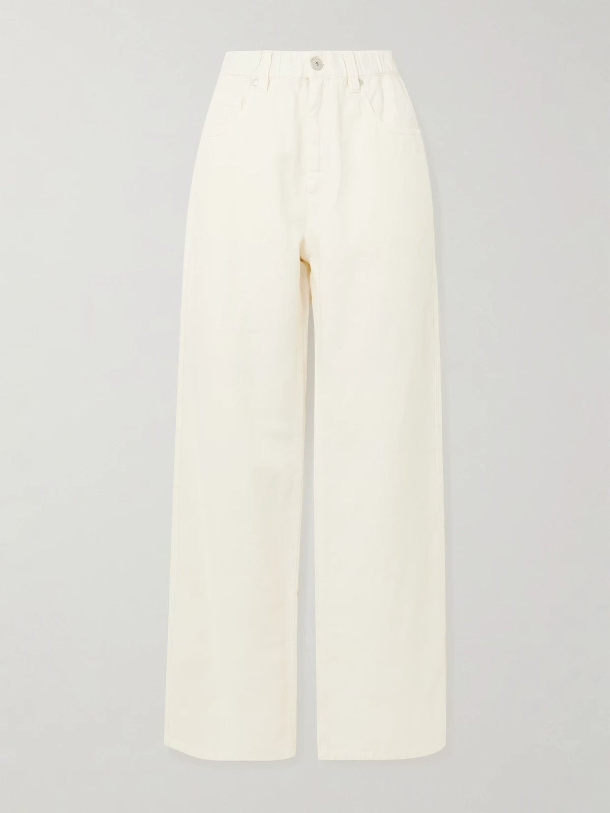 Bead-embellished Cotton And Linen-blend Wide-leg Pants