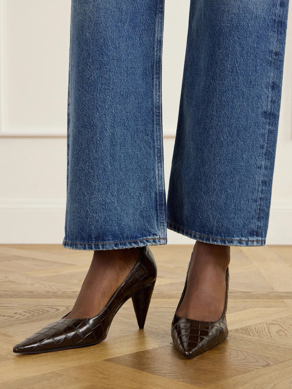 Stella McCartney Pump 80 Croc-effect Vegetarian Material Pumps