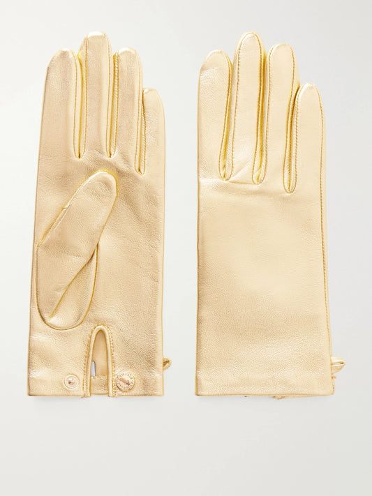 Agnelle Olga Metallic Leather Gloves