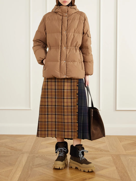 Image of Coats & Jackets. Product name - Himalaya Hooded Quilted Cotton-blend Shell Down Jacket in Beige, White colour by brand - Moncler