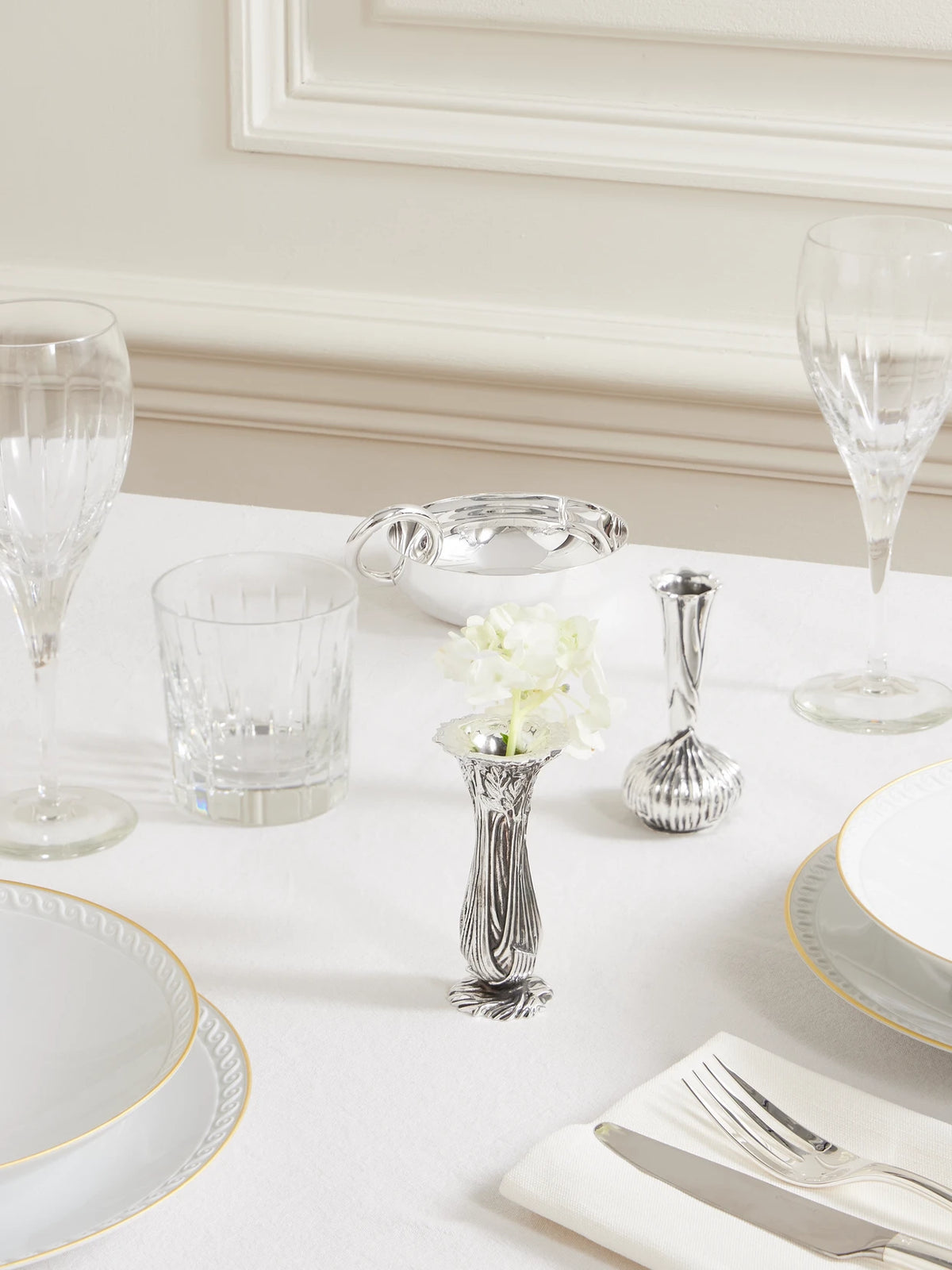 Image of Decor. Product name - Les Collections Historiques Silver-plated Vase in Multi colour by brand - Christofle
