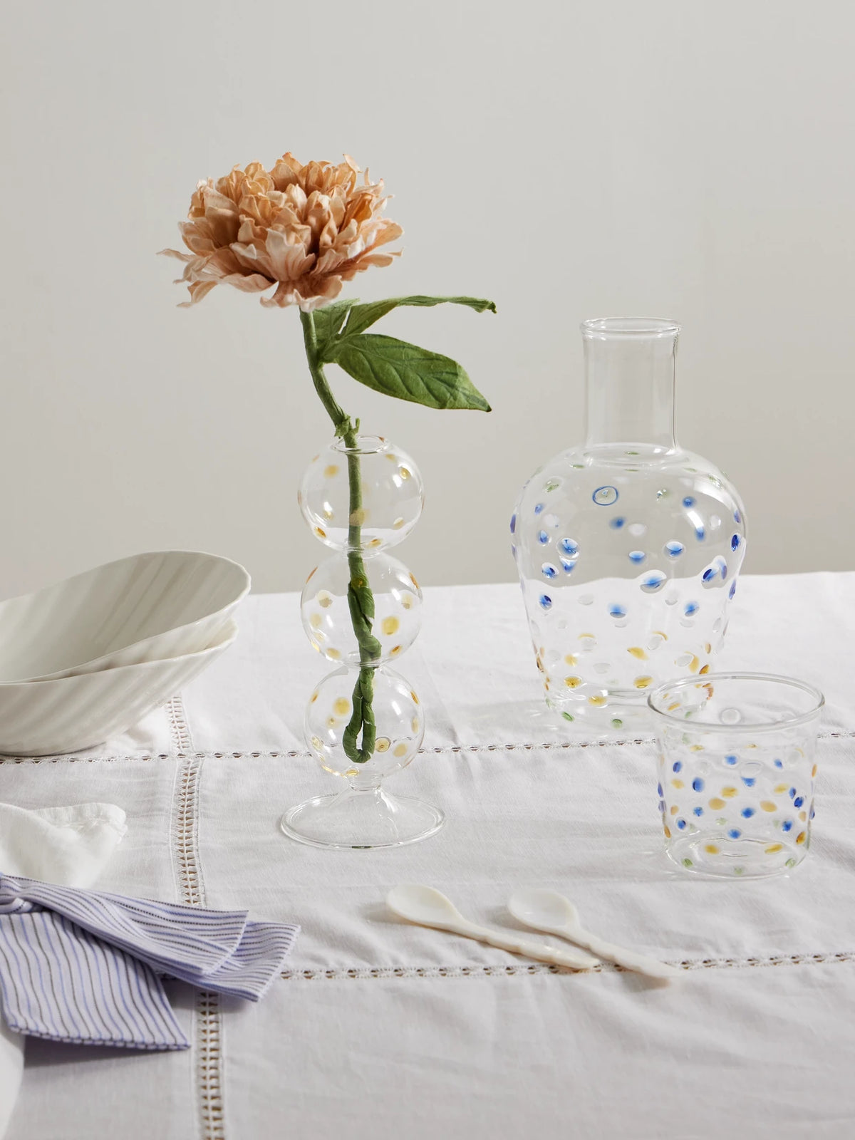 Image of Decor. Product name - Tall Glass Candleholder in Yellow colour by brand - Gohar World