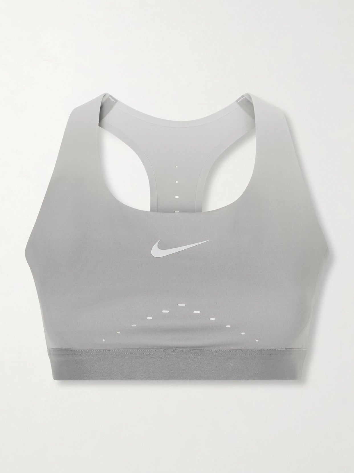 Image of Activewear. Product name - + Isamaya Ffrench Airswift Perforated Dri-fit Adv Sports Bra in Silver colour by brand - Nike