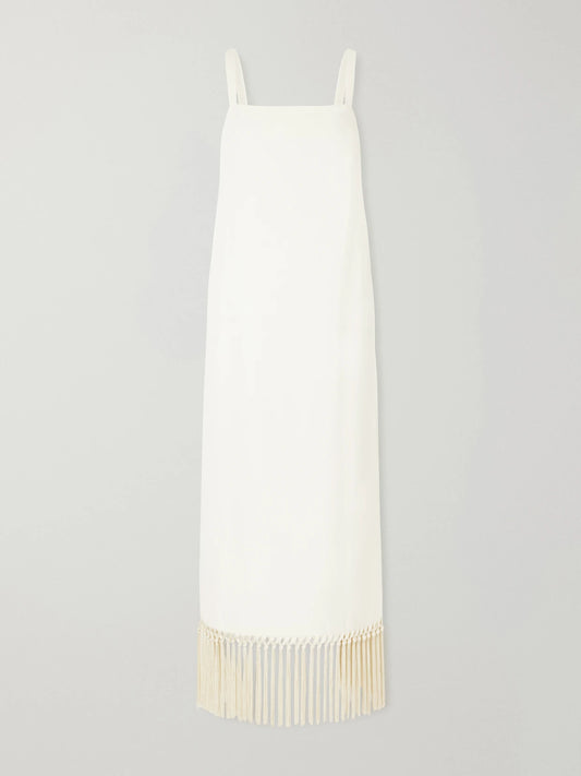 Palermo Fringed Crepe Midi Dress