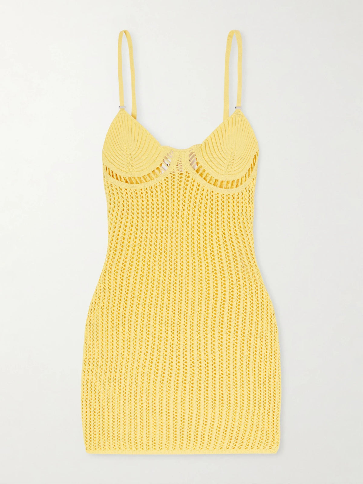 Crocheted Cotton-blend Mini Dress