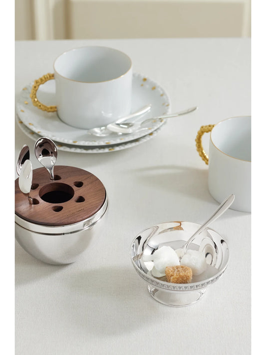 Image of Tableware. Product name - Mood Coffee Set Of Six Silver-plated Espresso Spoons With Chest in Multi colour by brand - Christofle