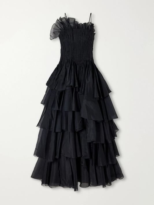 Aje Sonnet Ruffled Organza Maxi Dress