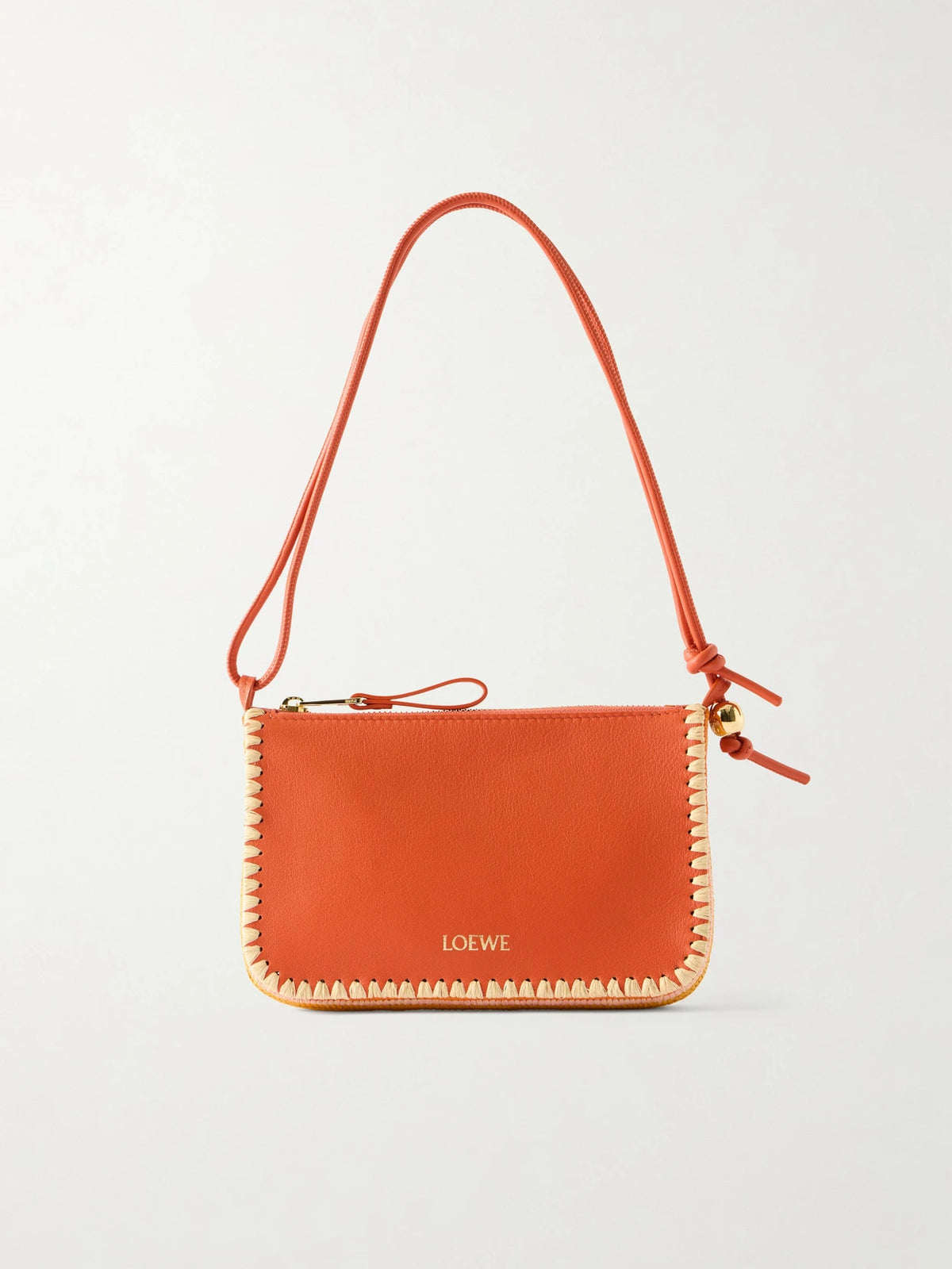 + Paula's Ibiza Rio Raffia-trimmed Leather Shoulder Bag