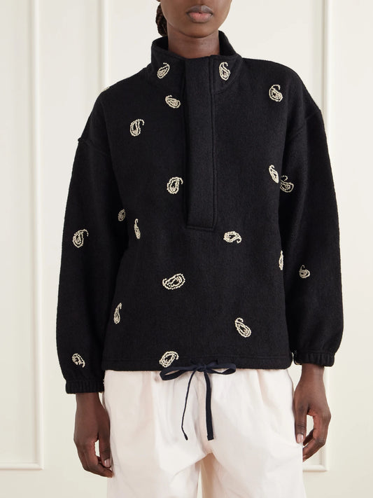 Kartik Research Paisley Kaza Bead-embellished Brushed-wool Jacket