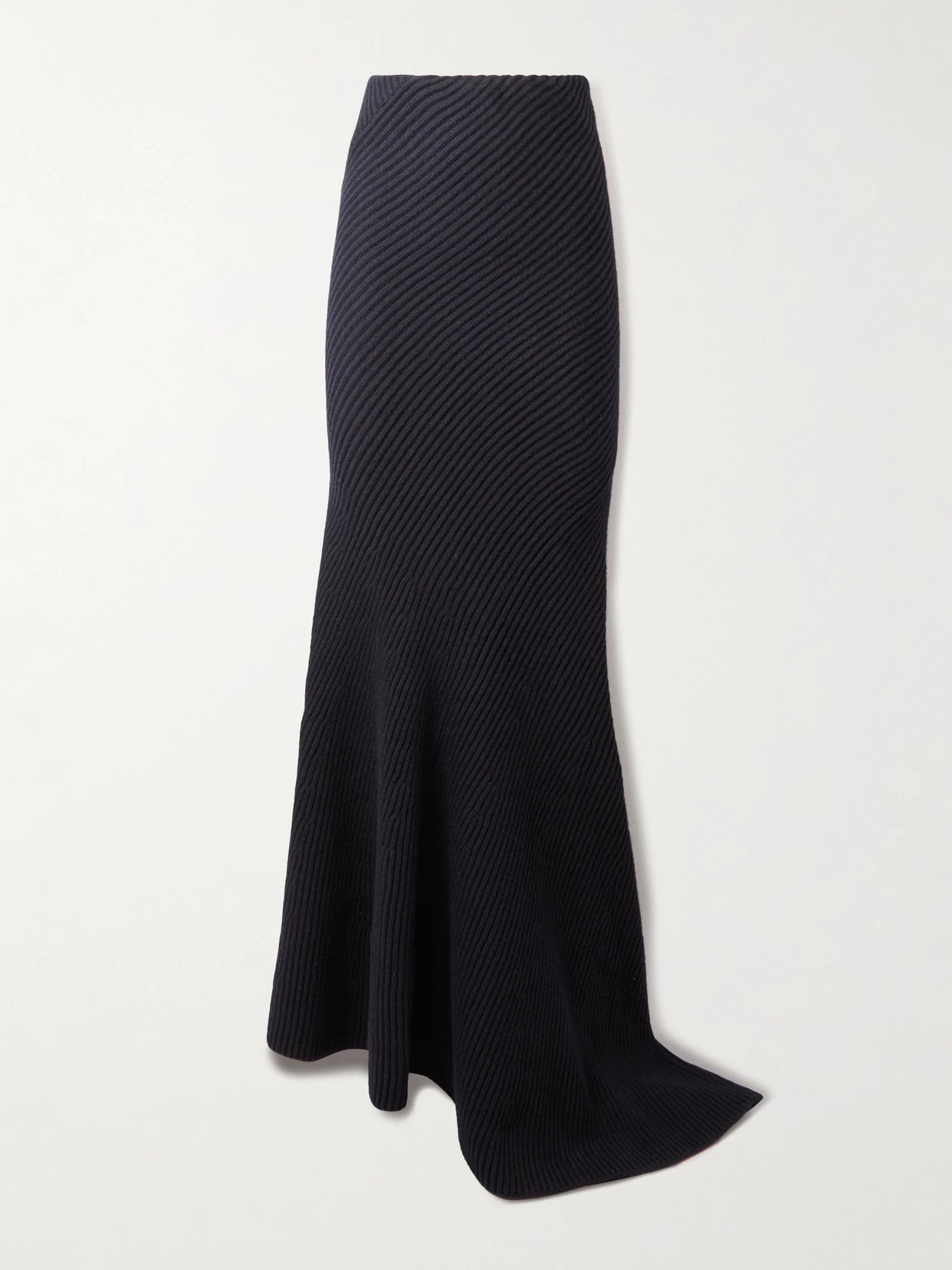 Asymmetric Ribbed Wool And Cashmere-blend Skirt