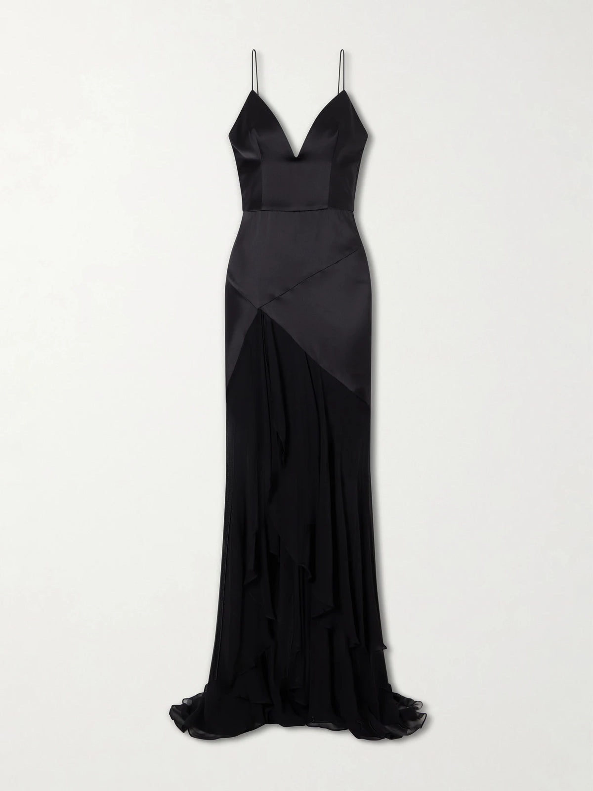 Alex Perry Paneled Silk-satin And Georgette Gown