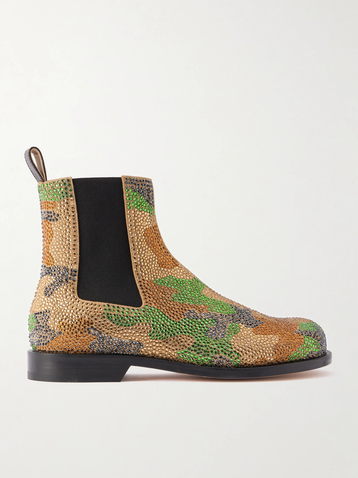 Crystal-embellished Suede Chelsea Boots
