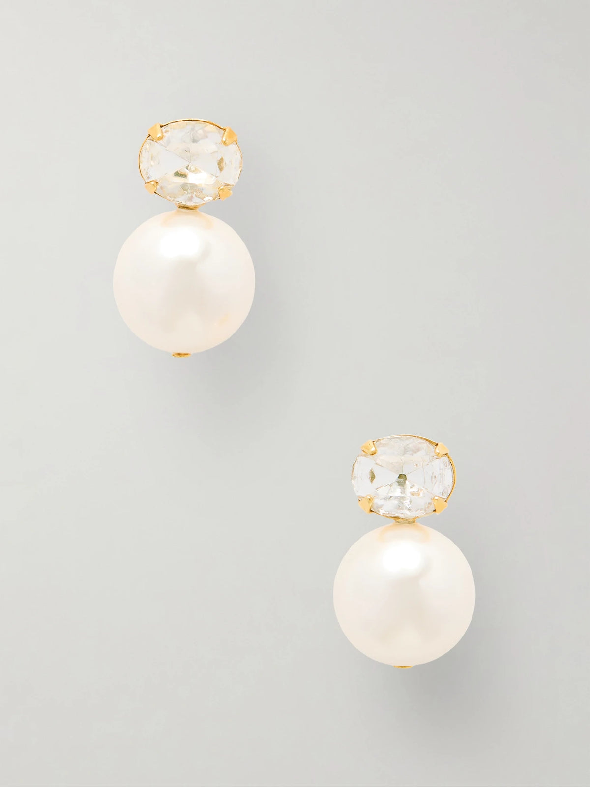 Nina Gold-tone Crystal And Pearl Earrings