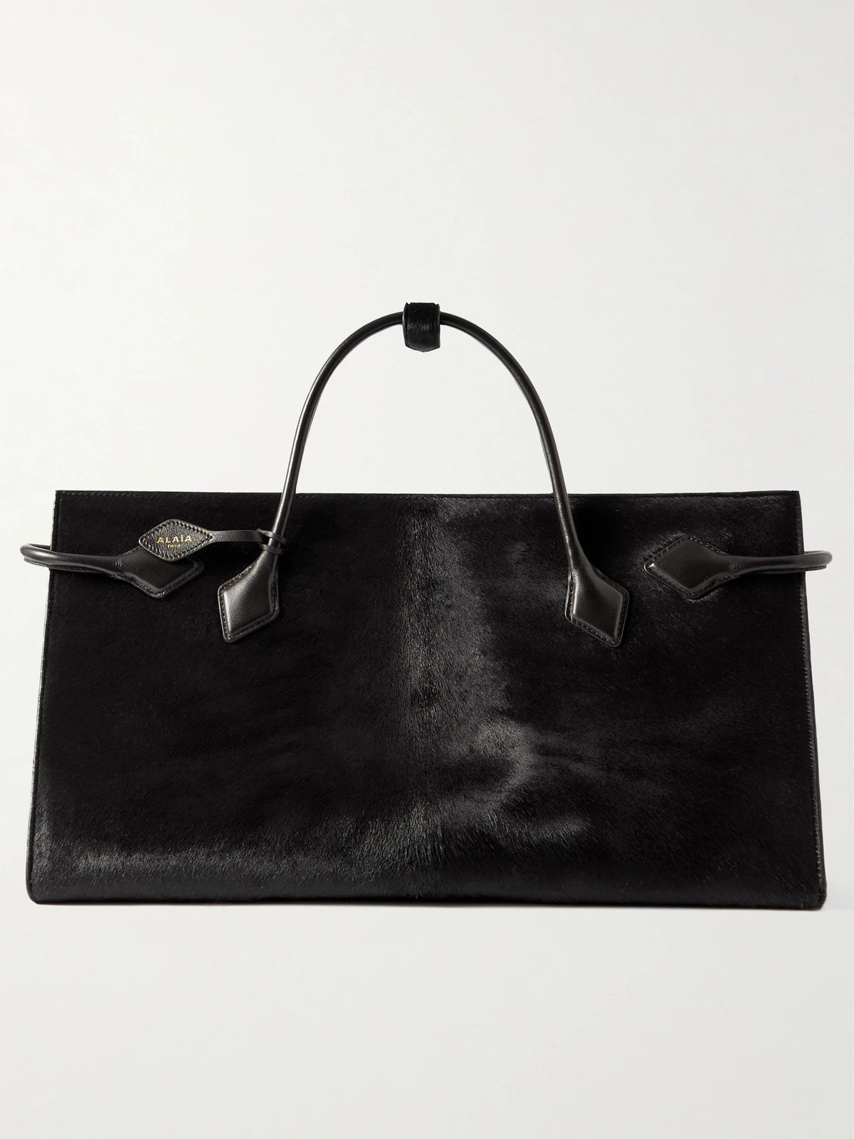 Le Teckel Large Leather-trimmed Calf Hair Tote