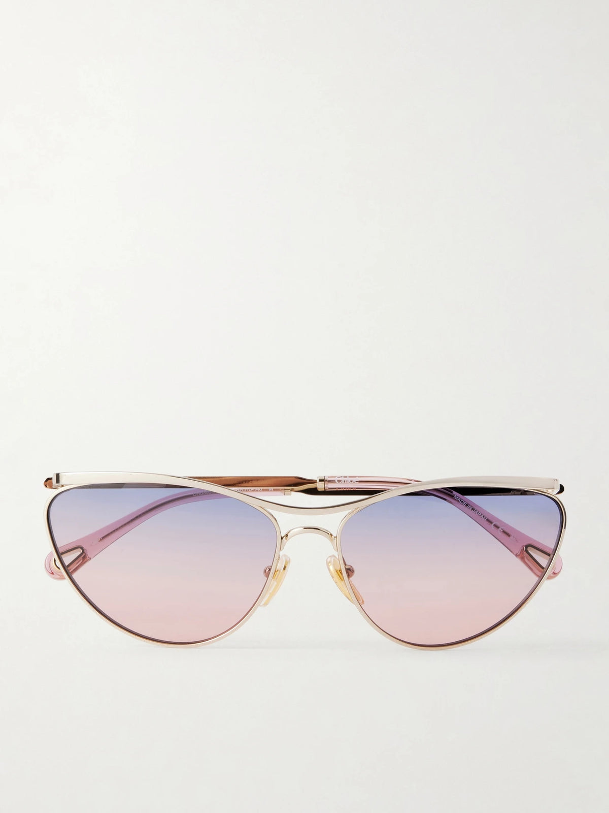 Chloé Aviator-style Gold-tone Sunglasses