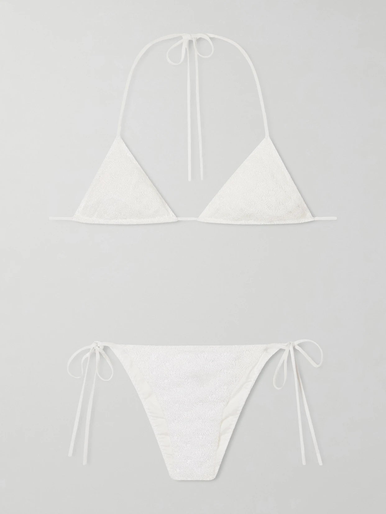 Image of Swimwear. Product name - Mare Printed Halterneck Triangle Bikini in White colour by brand - Missoni