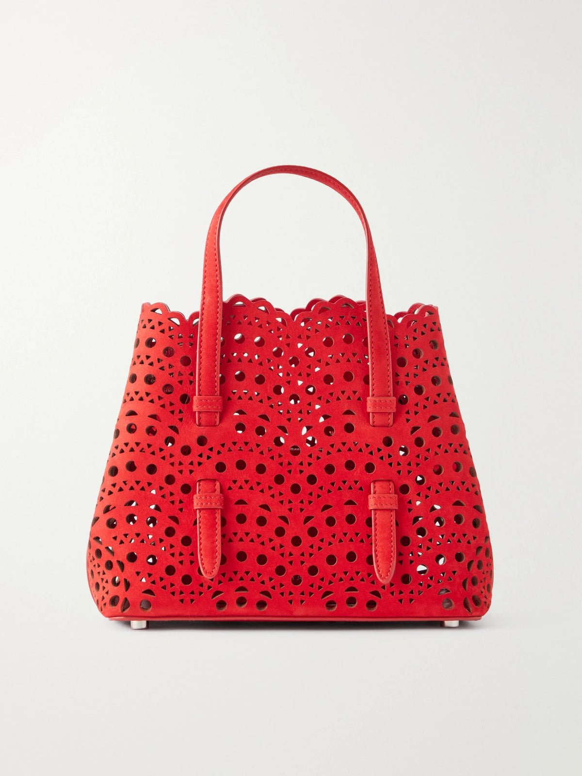 Alaïa Mina Laser-cut Nubuck Top-handle Bag