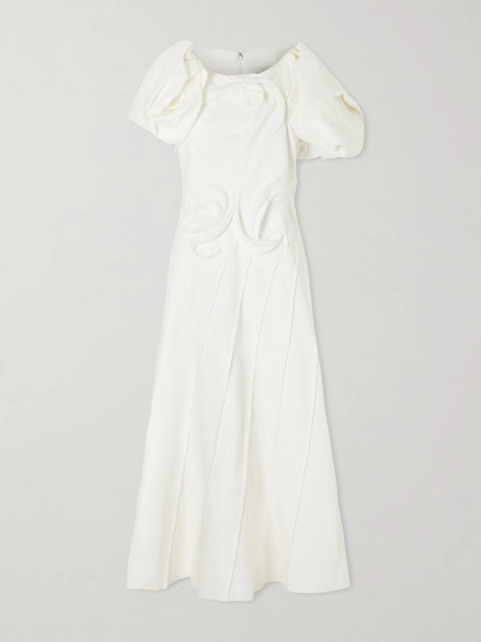 Navi Linen Midi Dress