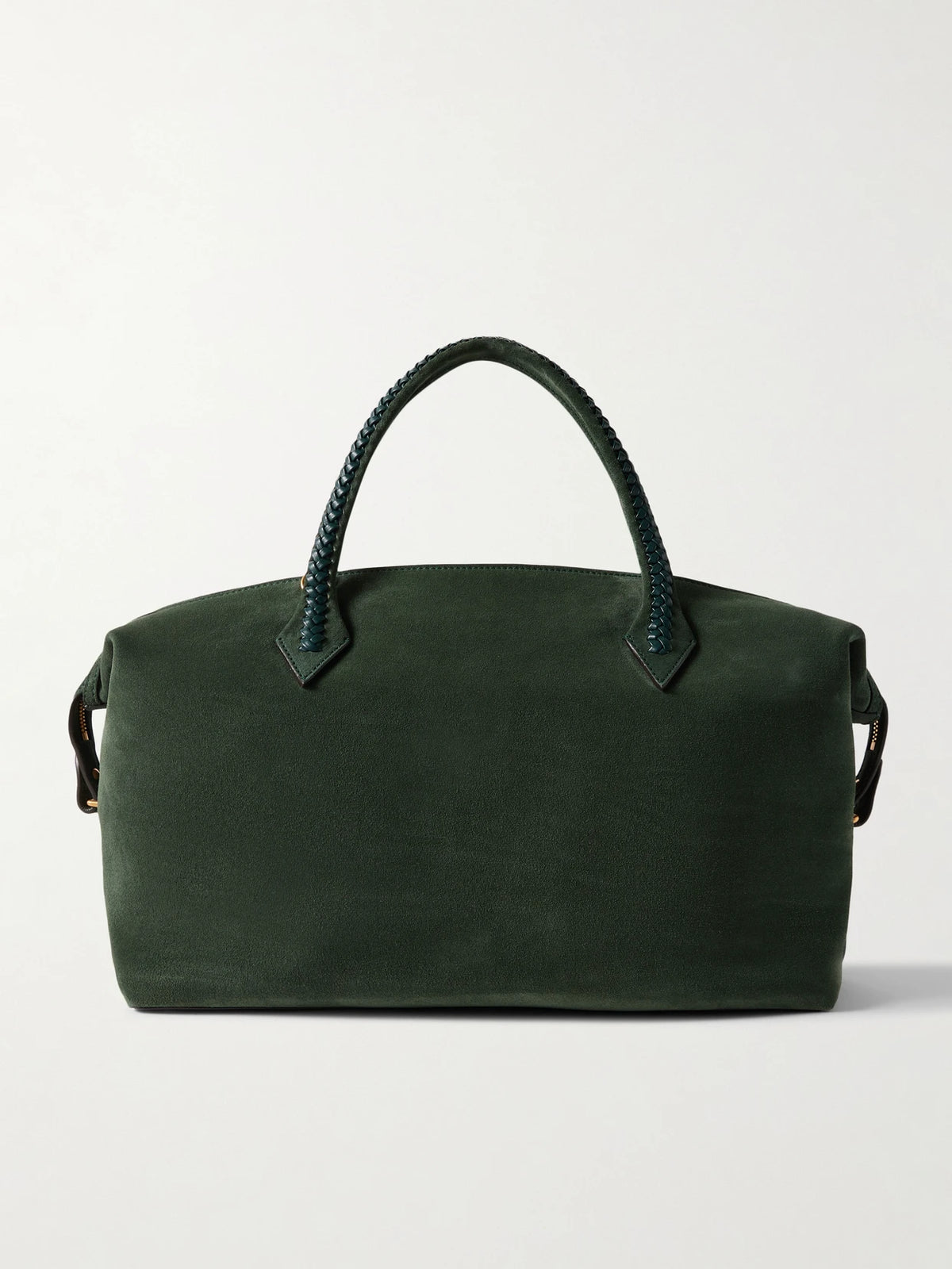 Vérité City Medium Braided Leather-trimmed Suede Tote