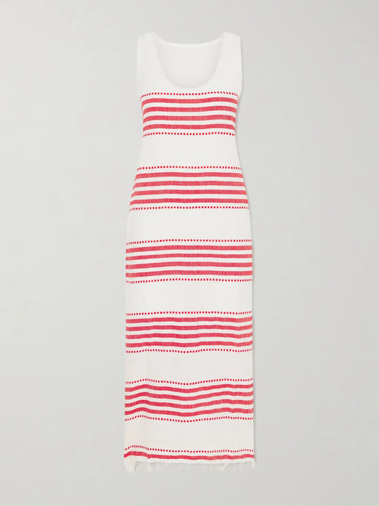 Lilian Striped Cotton-blend Gauze Midi Dress