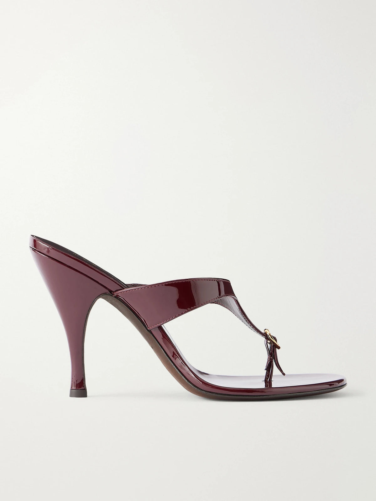 Herbert Levine Kiss & Tell 100 Buckle-detailed Patent-leather Thong Sandals
