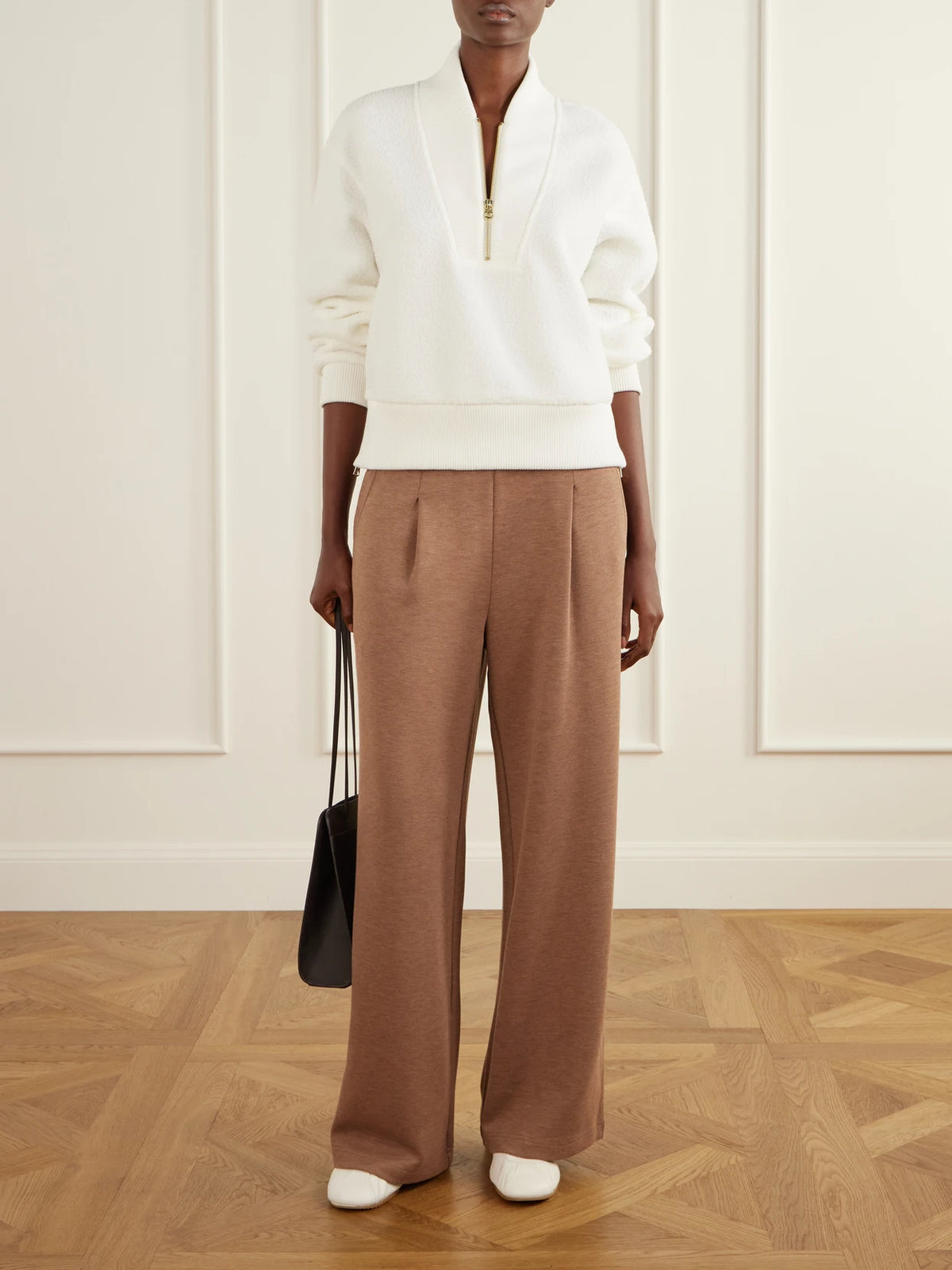 Image of Sleepwear & Loungewear. Product name - Mumford Recycled-fleece Half-zip Sweatshirt in White colour by brand - Varley