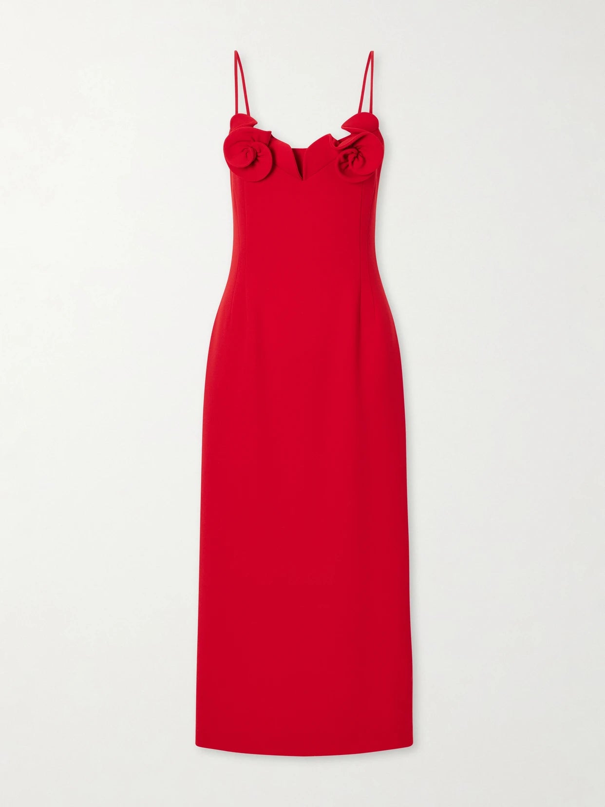 Image of Dresses. Product name - Embellished Wool-blend Crepe Midi Dress in Red colour by brand - Magda Butrym