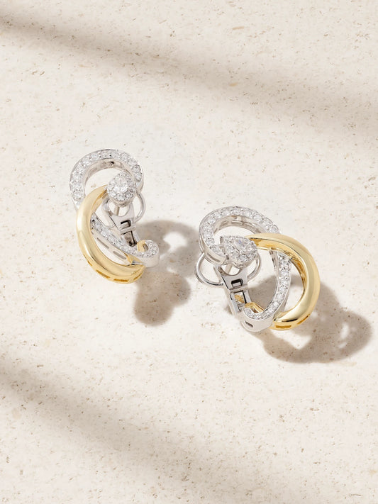 18-karat Yellow And White Gold Diamond Earrings