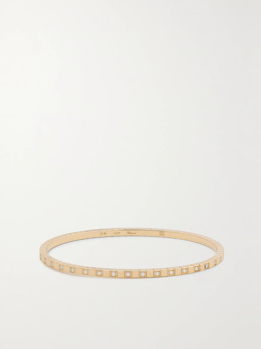 Chopard Ice Cube 18-karat Gold Diamond Bangle