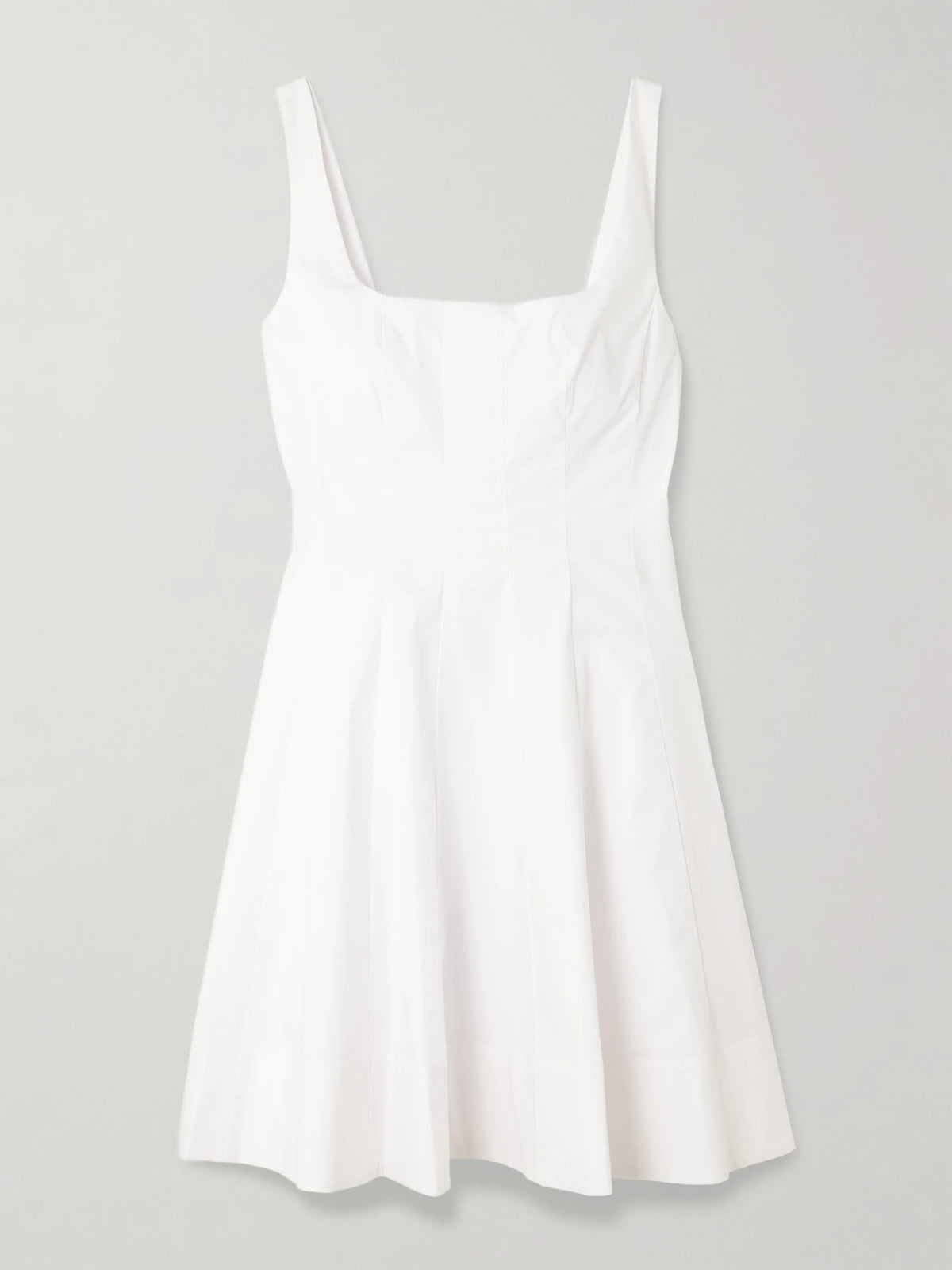 Wells Pleated Cotton-blend Poplin Mini Dress