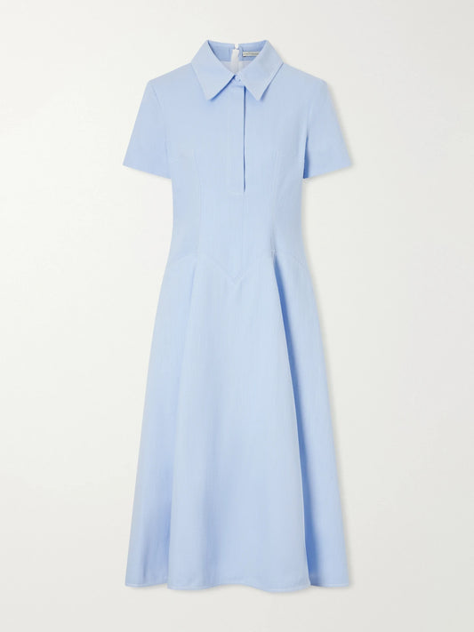 Image of Dresses. Product name - Jody Denim Midi Dress in Light denim colour by brand - Emilia Wickstead