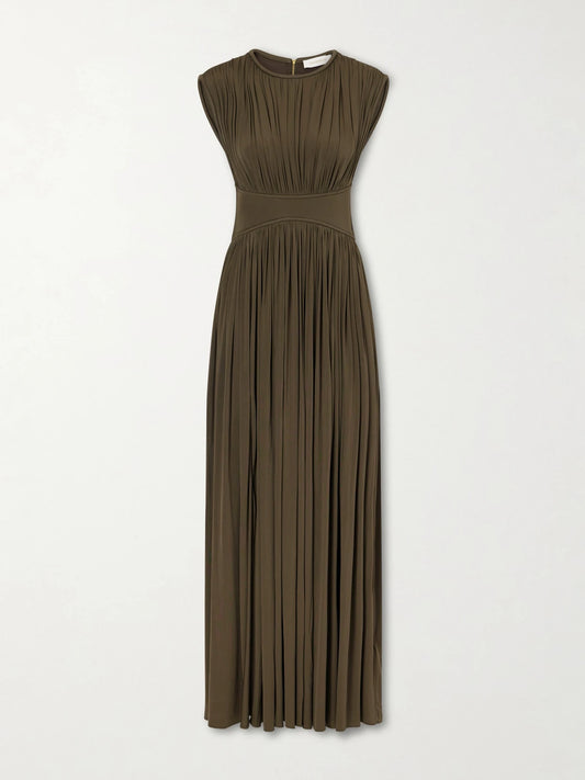 Image of Dresses. Product name - Luma Column Maxi Dress in Green colour by brand - Zimmermann
