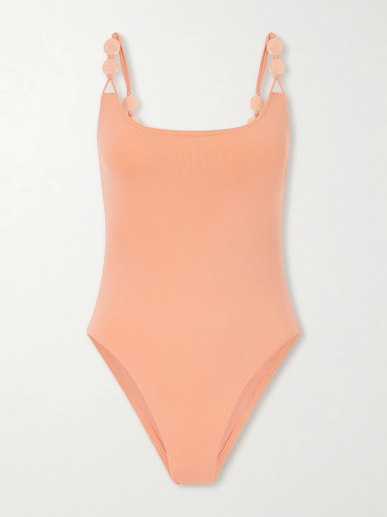 Image of Swimwear. Product name - Catwalk Bead-embellished One-piece in Coral colour by brand - Eres