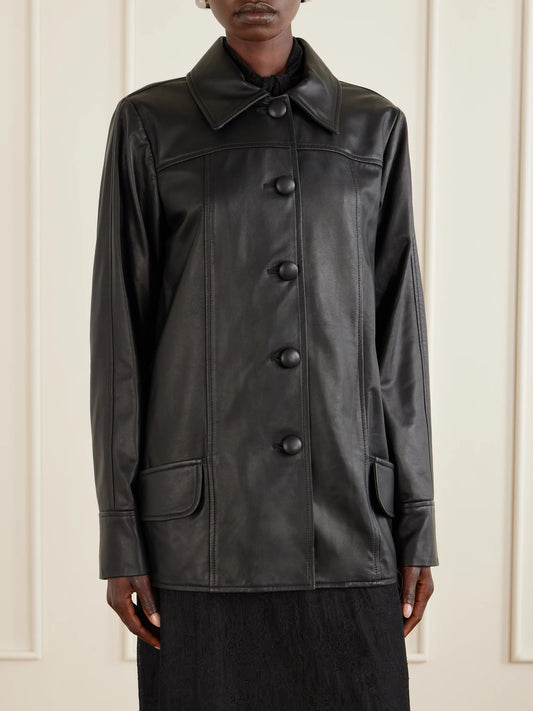 Paneled Leather Jacket