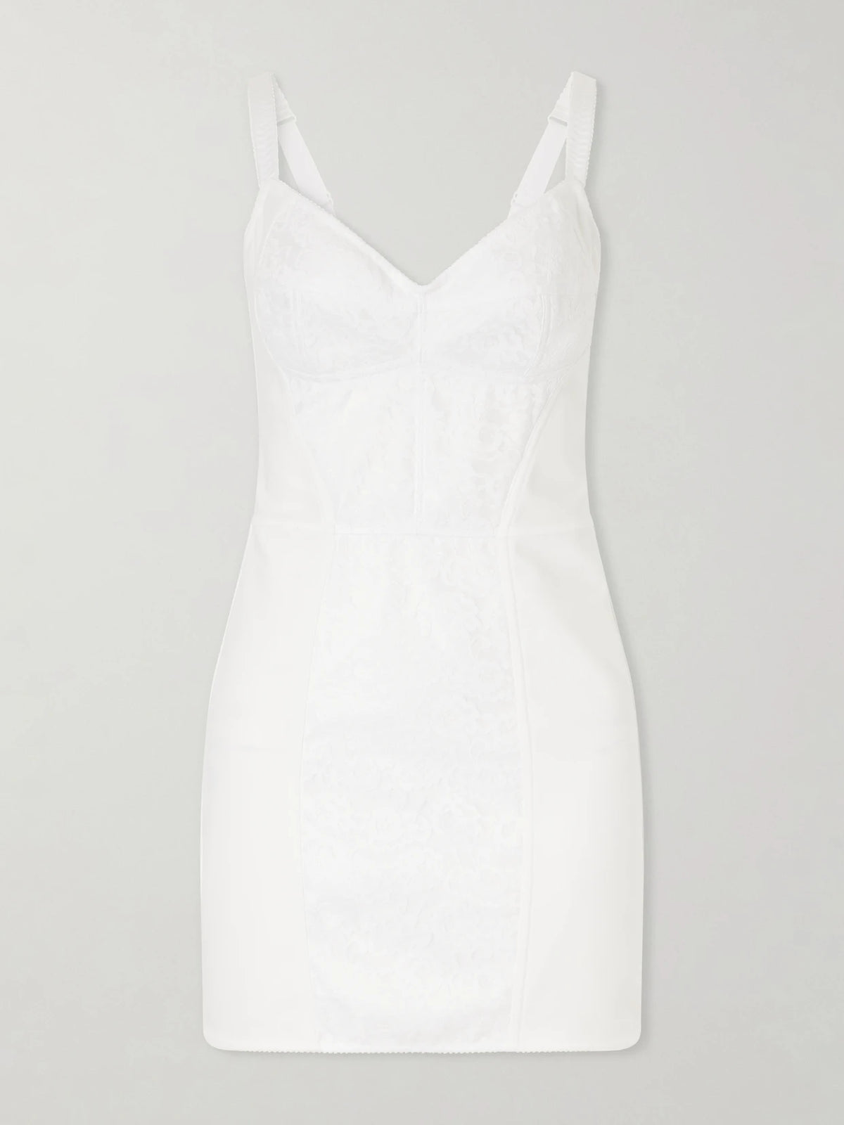 Lace-paneled Jersey Mini Dress