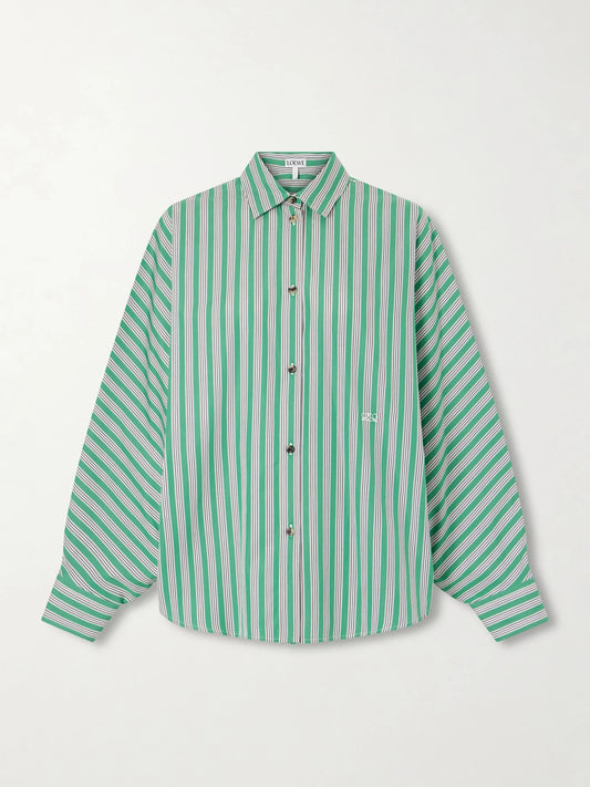 LOEWE Striped Cotton-poplin Shirt