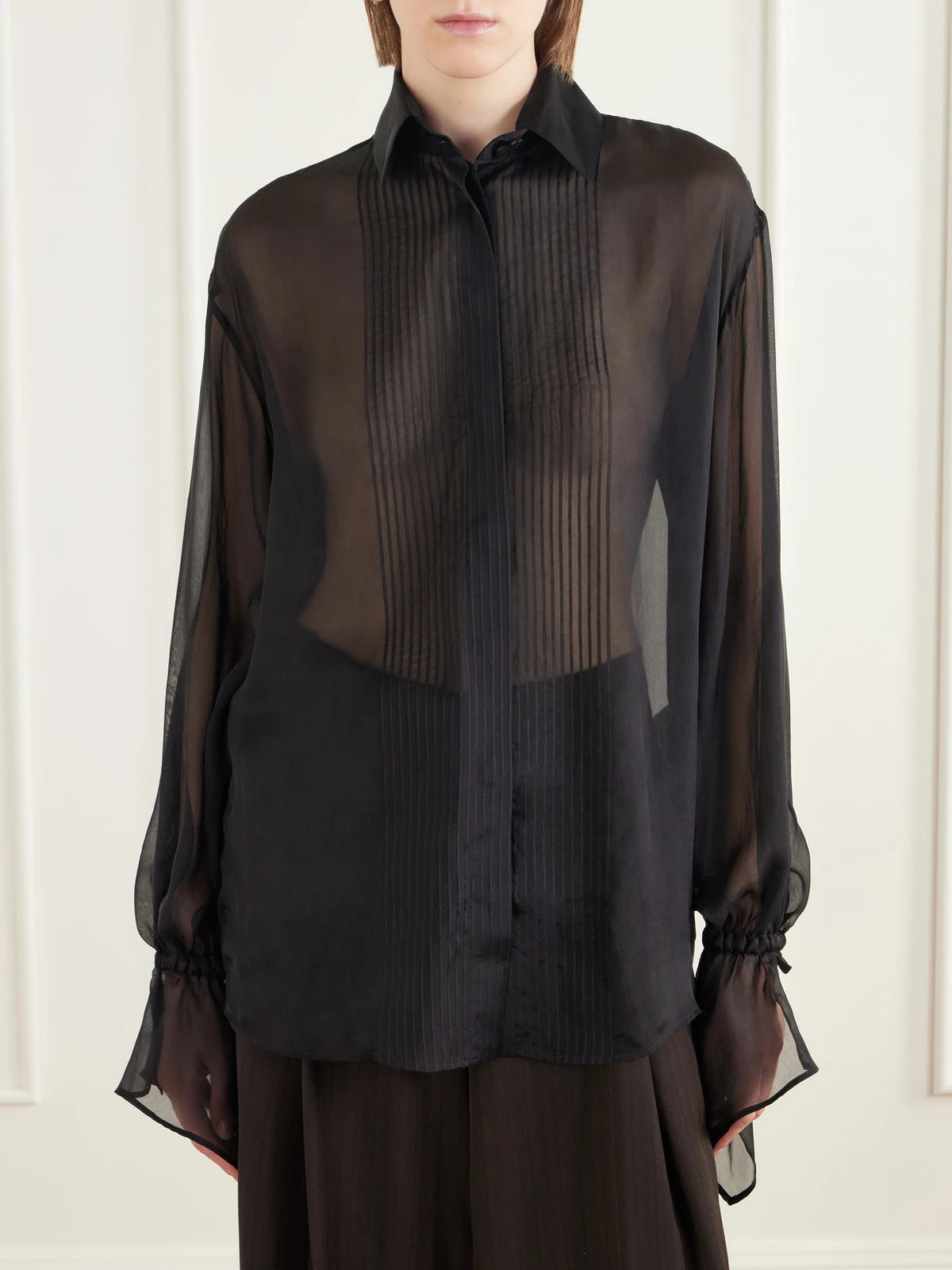 Etro Pintucked Silk-chiffon Shirt