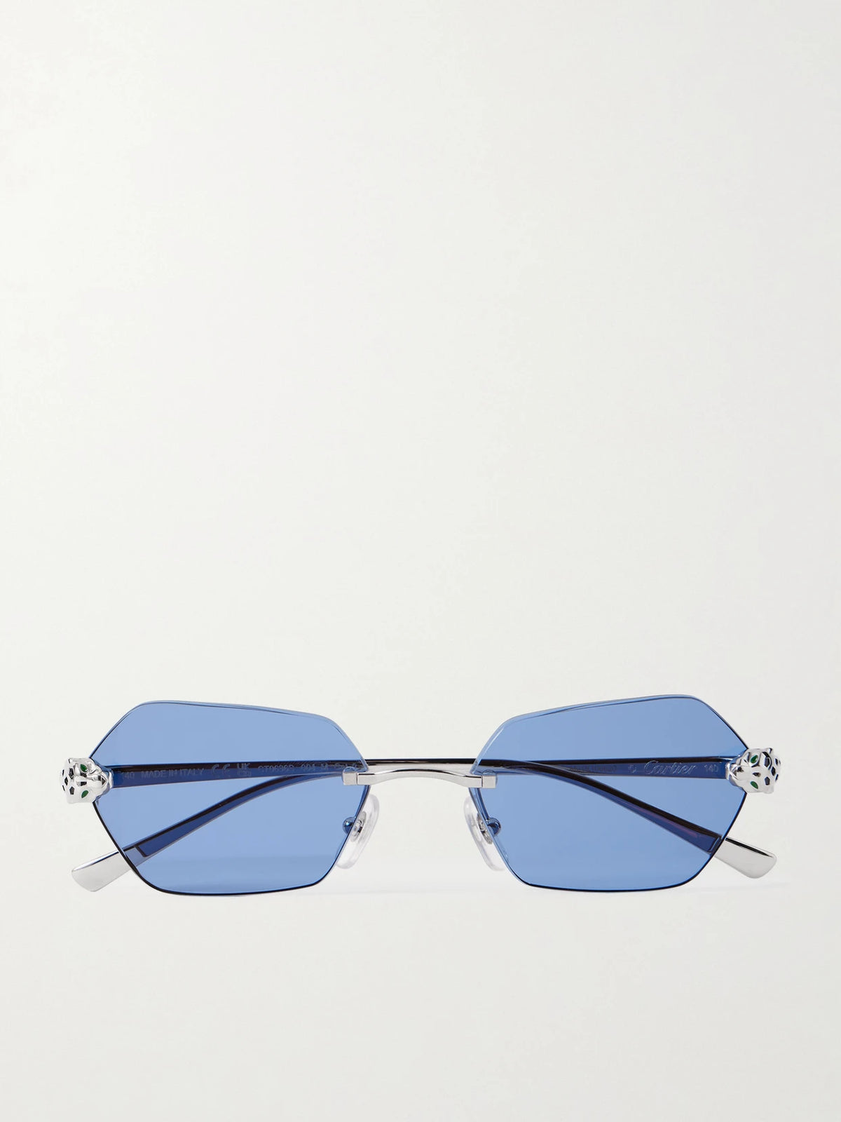 Panthère De Cartier Rimless Hexagon-frame Silver-tone Sunglasses