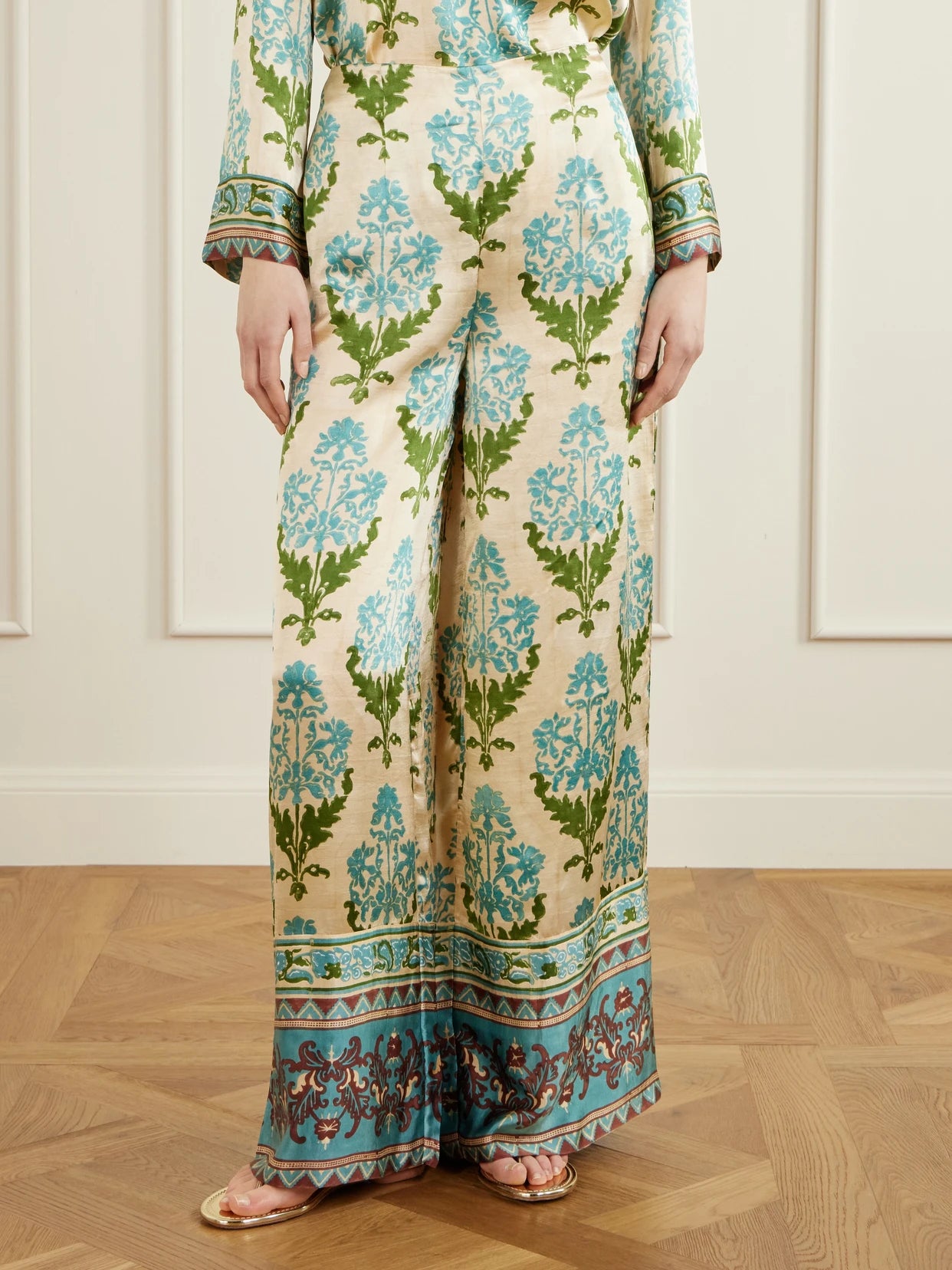 Stephan Floral-print Silk-satin Trousers