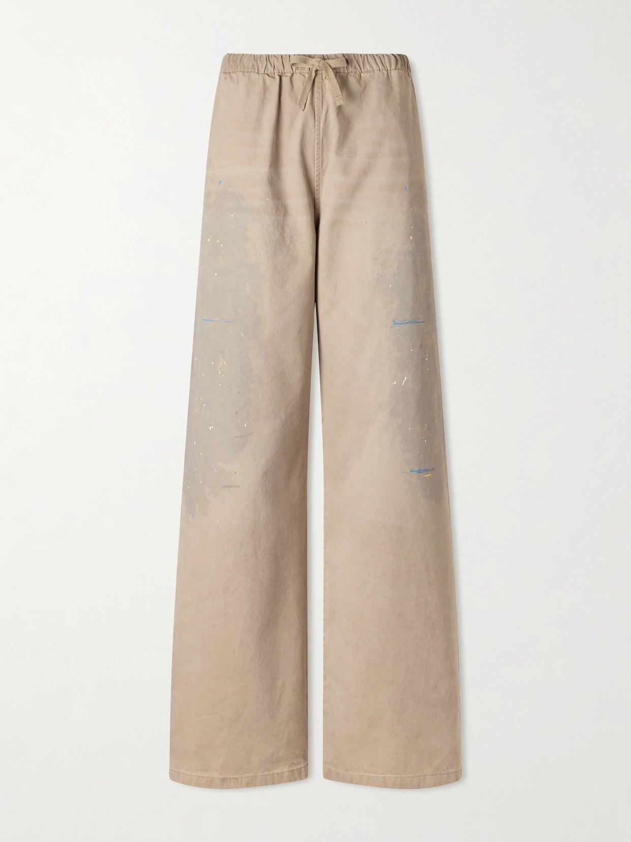 Plott Paint-splatter Cotton-twill Wide-leg Pants