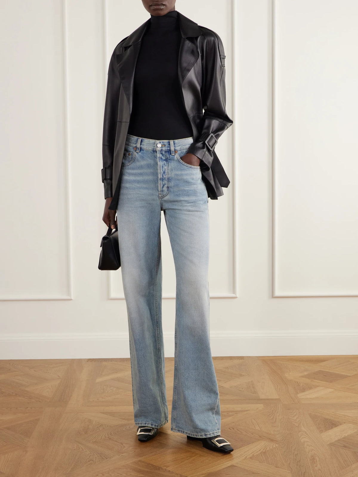Image of Boots. Product name - Belle Vivier 60 Leather Ankle Boots in Black colour by brand - Roger Vivier