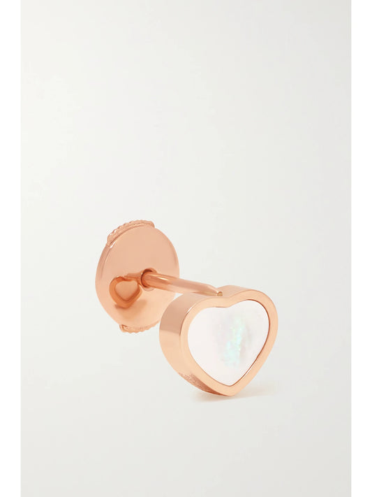 Chopard My Happy Hearts 18-karat Rose Gold Mother-of-pearl Single Earring