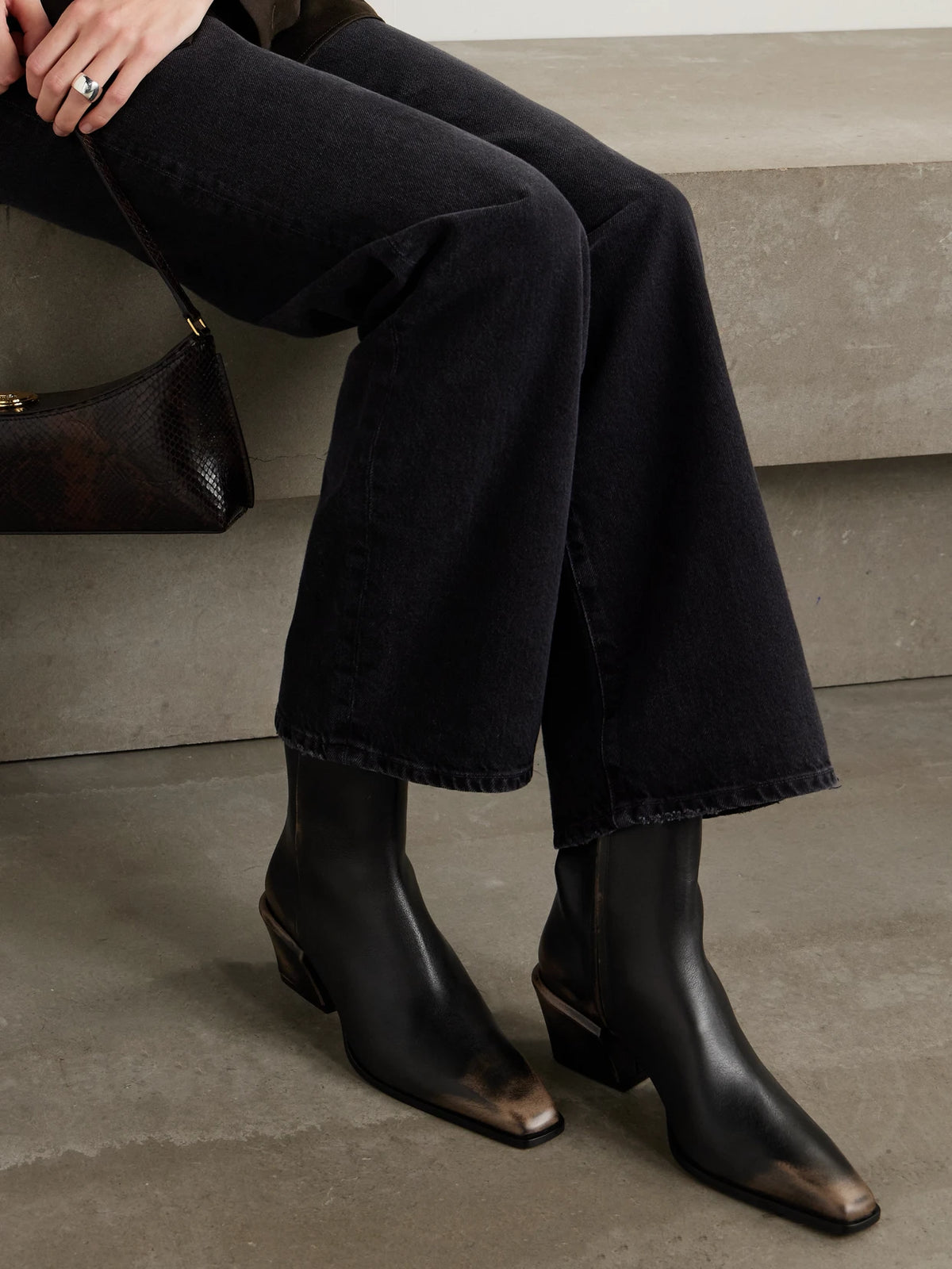 Bettina 50 Leather Ankle Boots