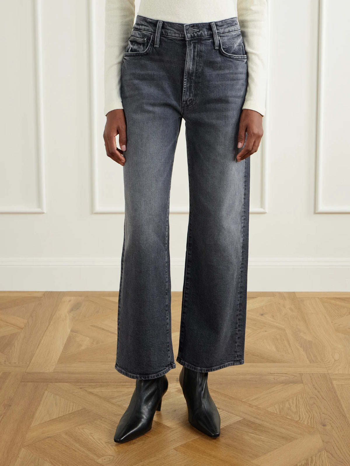 Mother The Dodger Flood Cropped Mid-rise Straight-leg Jeans