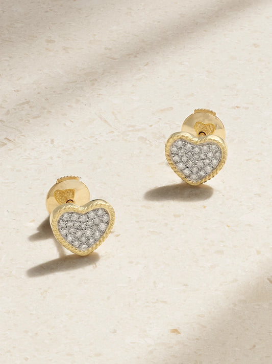 9-karat Gold Diamond Earrings