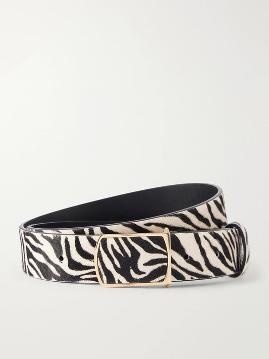 ISABEL MARANT Deza Zebra-print Calf Hair Belt