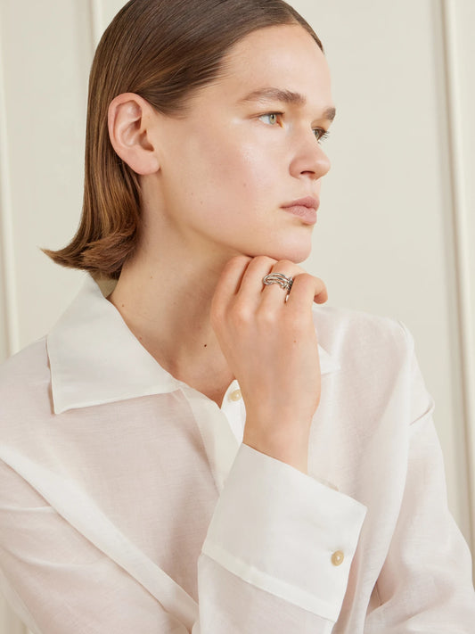 Image of Rings. Product name - Raneth Set Of Three Sterling Silver Rings in Multi colour by brand - Spinelli Kilcollin