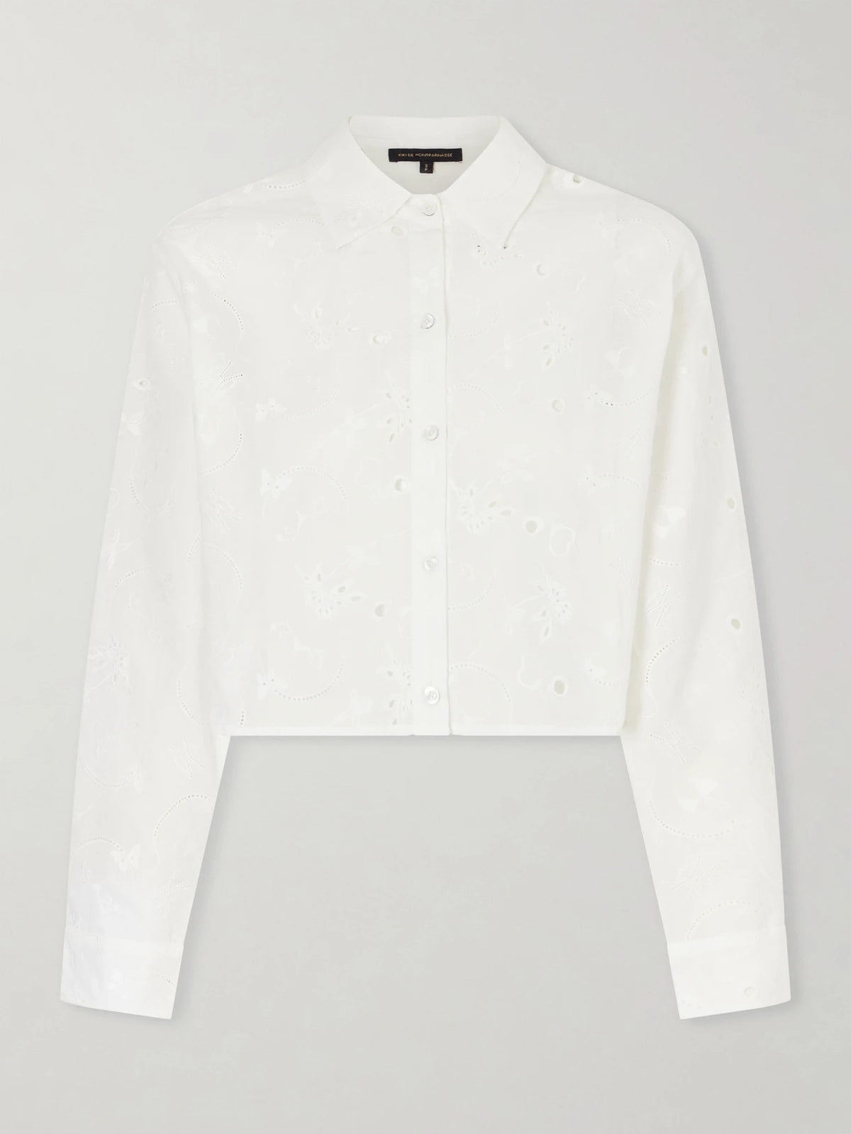 Kiki de Montparnasse Simone Cropped Broderie Anglaise Cotton Shirt